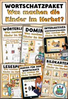 Vorschau - Arbeitsblätter - Wortschatzpaket "Was machen die Kinder im Herbst?" DaZ / DaF / Deutsch - Deckblatt