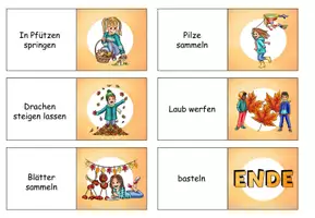 Vorschau - Spiele - Domino "Was machen die Kinder im Herbst?" plus Version für den Anybook Reader - DaZ / DaF / Deutsch - Seite 2
