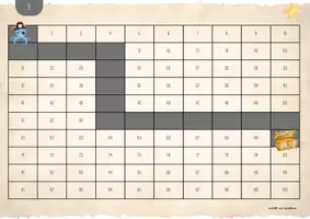 Vorschau - Aufgabenkarten - Orientierung auf Hundertertafel mit Schatzsuche - Seite 1