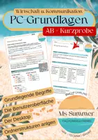 Vorschau - Arbeitsblätter - WiK - PC-Grundlagen ab der 6. Jahrgangsstufe + Probearbeit - Deckblatt