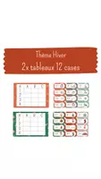 Aperçu - Apprentissages en autonomie - 2x tableaux à double entrées avec 12 cartes HIVER + Noël - Page de couverture