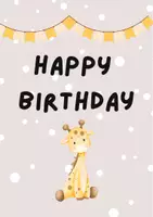 Vorschau - Poster - Geburtstagskarte Giraffe - Deckblatt