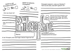 Vorschau - Arbeitsblätter - Philosophie-Einstiegsstunde - Deckblatt