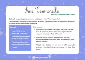 Aperçu - Affichage - PDF Frise Temporelle 2024-2025 à Imprimer - Page 1