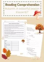 Vorschau - Arbeitsblätter - Reading comprehension AUTUMN Klasse 6/7 - Deckblatt