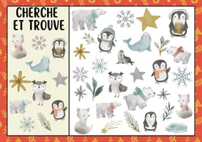 Aperçu - Apprentissages en autonomie - 4x Cherche et Trouve sur le thème de l'Hiver, des animaux polaires et de Noël - Page 3