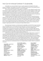 Vorschau - Arbeitsblätter - How Can An Individual Contribute To Sustainability - Deckblatt