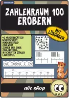 Vorschau - Arbeitsblätter - Zahlenraum 100 erobern (Stellenwerttafel, Zählen in Schritten, Zahlenstrahl, Hunderterfeld) - Deckblatt