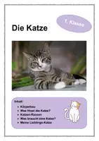 Vorschau - Arbeitsblätter - Die Katze 1. Klasse - Deckblatt
