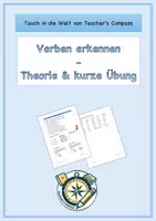 Vorschau - Arbeitsblätter - Verben erkennen_Theorie und kurze Übung - Deckblatt