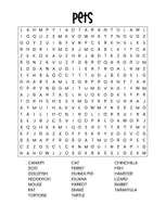 Vorschau - Arbeitsblätter - Word Search - Animals and Pets ESL/EFL/Englisch - Seite 1