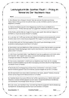 Vorschau - Test - Lernzielkontrolle | Goethes Faust I: Prolog im Himmel bis Der Nachbarin Haus - Deckblatt