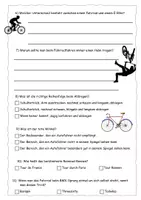 Vorschau - Arbeitsblätter - Quiz zum Fahrrad-Reportage - mit Lösung - Seite 1