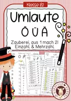 Vorschau - Unterrichtsreihen - Umlaute Einzahl & Mehrzahl – Ableiten üben (Deutsch Grundschule Klasse 1/2) - Deckblatt