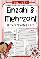 Vorschau - Unterrichtsreihen - Nomen in Einzahl & Mehrzahl – Arbeitsheft Deutsch Grundschule (Singular & Plural Klasse 2/3) - Deckblatt