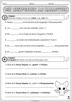 Vorschau - Arbeitsblätter - Halloween - Zeitformen üben und wiederholen (Präsens, Präteritum, Perfekt, Plusquamperfekt, Futur 1) - Seite 3