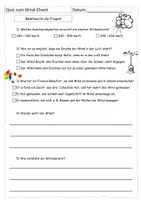 Vorschau - Arbeitsblätter - Quiz zur Wind-Reportage (mit Lösung) - Deckblatt