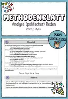 Vorschau - Arbeitsblätter - Analyse (politischer) Reden // METHODENBLATT! // Q1/Q2 // GK/LK - Deckblatt