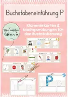 Vorschau - Stationenlernen - Buchstabenweg P p (Klammerkarten, Schreibvorlage, Knete) - Deckblatt