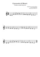anteprima - Materiale di supporto/inclusione - Spartito didattico "Canzonetta" di Mozart - Pagina 2