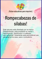 Vista previa - Juegos / Gamificación - Rompecabezas de 2, 3 y 4 sílabas! - página 1