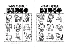 Vista previa - Juegos / Gamificación - Bingo de Sonidos de Animales - Reconocimiento Auditivo - página 1