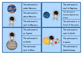 Vorschau - Spiele - Prepositions/Planets - Klammerkarten - Seite 1