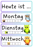 Vorschau - Präsentationen/Tafelbilder - Eulen Kalender Tafelkalender Klassenraum - Seite 1