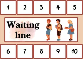 Vista previa - Tarjetas / Manipulativos - Waiting Line - Cola - Portada