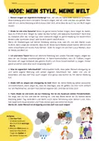 Vorschau - Arbeitsblätter - Mode als Ausdruck von Persönlichkeit (Kunst, Text mit Leseauftrag, kreative Aufgabe, Folien für den Einstieg) - Seite 1