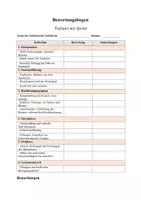 Vorschau - Arbeitsblätter - Bewertungsbogen/Feedbackbogen - Tiefstart und Sprint - Deckblatt