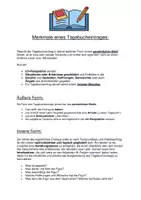 Vorschau - Arbeitsblätter - Tagebucheintrag Merkmale - Deckblatt