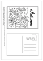 Vorschau - Mal- und Bastelvorlagen - Herbst / Postkarten ausmalen / Autumn / Fall / Schreiben - Seite 1