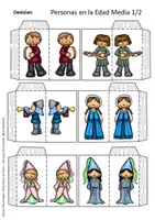 Vista previa - Manualidades / Dibujos para colorear - Edad Media - Marionetas de Dedo - Personas del Pasado - página 2