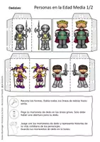Vista previa - Manualidades / Dibujos para colorear - Edad Media - Marionetas de Dedo - Personas del Pasado - página 3