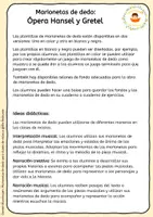 Vista previa - Manualidades / Dibujos para colorear - Òpera Hansel y Gretel - Engelbert Humperdinck Tideres de dedo para la clase de música - página 1