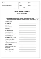 Vorschau - Arbeitsblätter - Kurztest Wortarten (Deutsch Klasse 5-9) - Seite 1