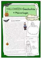 Vorschau - Mal- und Bastelvorlagen - Halloween-Geschichte + Malvorlagen - Deckblatt