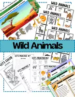 Vista previa - Hojas de trabajo - Wild animals Vocabulary/ Animales Salvajes Vocabulario - Portada