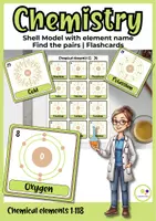 Vorschau - Stationenlernen - Englisch: Schalenmodell | Chemie bilingual | Paare finden - Deckblatt