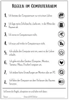 Vorschau - Poster - Regeln im Computerraum (Poster + Vertrag) - Seite 1