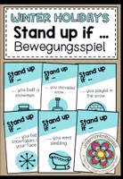 Vorschau - Spiele - Winter Holidays (Winterferien / Semesterferien) - Stand up if ... (Steh auf, wenn ...) Bewegungsspiel - Deckblatt