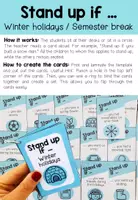 Vorschau - Spiele - Winter Holidays (Winterferien / Semesterferien) - Stand up if ... (Steh auf, wenn ...) Bewegungsspiel - Seite 1