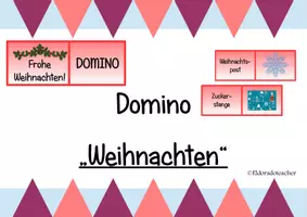 Vorschau - Stationenlernen - Domino Weihnachten - Deckblatt