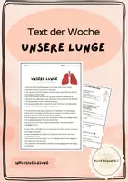 Vorschau - Arbeitsblätter - Text der Woche: Unsere Lunge - Deckblatt