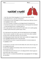 Vorschau - Arbeitsblätter - Text der Woche: Unsere Lunge - Seite 1