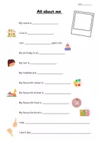 Vorschau - Arbeitsblätter - Steckbrief "All about me" 2-fach differenziert + Tafelmaterial (text writing) - Seite 2