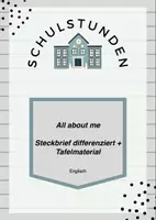 Vorschau - Arbeitsblätter - Steckbrief "All about me" 2-fach differenziert + Tafelmaterial (text writing) - Deckblatt