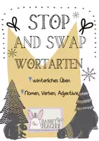 Vorschau - Spiele - Winterliches Wortartenüben: Nomen, Verben, Adjektive (Stop and swap) - Deckblatt