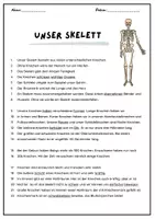 Vorschau - Arbeitsblätter - Text der Woche: Unser Skelett - Seite 1